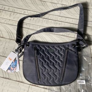 Lug Quilted Crossbody Bag - Slate Gray